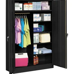 Tennsco Jumbo 78" Steel Combination Cabinet with Five Shelves, Black (J2478SUC-BK)