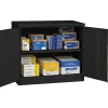Tennsco Jumbo Counter-Height Storage Cabinet, 2-Shelf, Black, 42"H x 48"W x 24"D