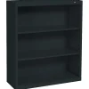 Tennsco Metal 3-Shelf Bookcase, 40" x 34.5" x 13.5", Black (100615)