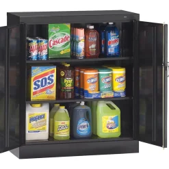 Tennsco Standard Counter-Height Storage Cabinet with 3-Shelves, Black, 42"H x 36"W x 18"D