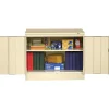 Tennsco Standard Desk-Height Storage Cabinet with Double Hinge Doors, 2-Shelf, Putty, 30"H x 36"W x 18"D