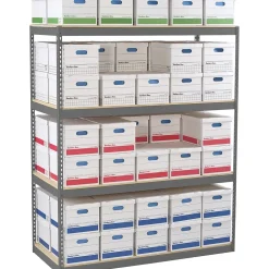 Tennsco Z-Line Record Archive Shelving Unit, Supports 6,000 lb., 42"W, Medium Grey (TNN-ZA421584-4D)