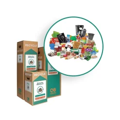 TerraCycle Cardboard Kitchen Separation Recycling Box, 10.5 Gallon, White and Green (788)