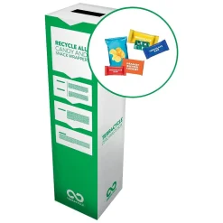 TerraCycle Cardboard Candy & Snack Wrappers Recycling Box, 10.47 Gallon, White and Green (681)