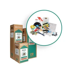 TerraCycle Cardboard Office Separation Recycling Box, 10.5 Gallon, White and Green (792)