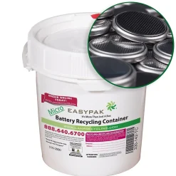 Terracycle Regulated Waste Plastic EasyPak Micro Battery Recycling Container, 0.6 Gallon, White (510-2000)