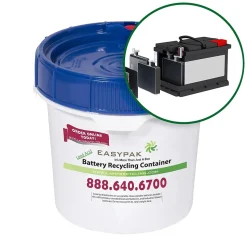 Terracycle Regulated Waste Plastic EasyPak Lead Acid Battery Recycling Container, 2.5 Gallon, White (510-2350)