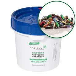 Terracycle Regulated Waste Plastic EasyPak Battery Recycling Container, 3.5 Gallon, White (510-2400)
