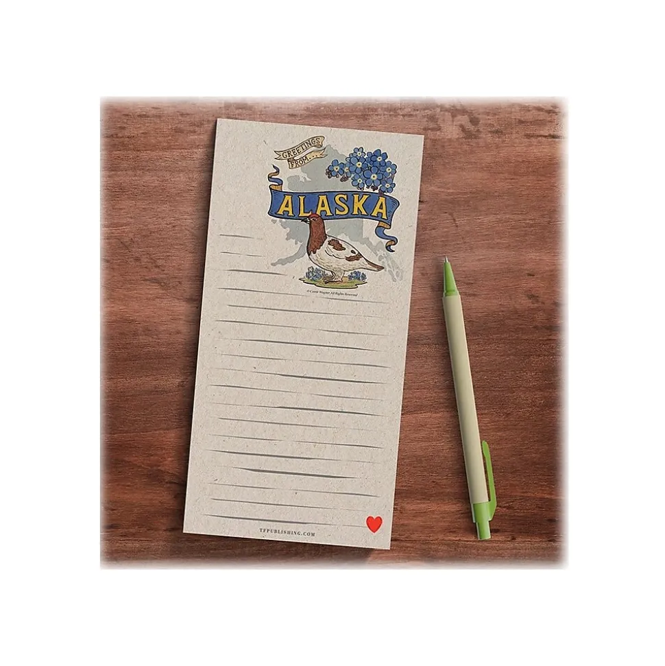 TF Publishing Alaska Memo Pad, 4" x 8", Multicolor, 26 Sheets/Pad, 1 Pad/Pack (99-ALASMP)