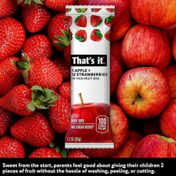 THAT'S IT Gluten Free Apple & Strawberry Nutrition Bar, 1.2 oz., 12 Bars/Box (307-00238)