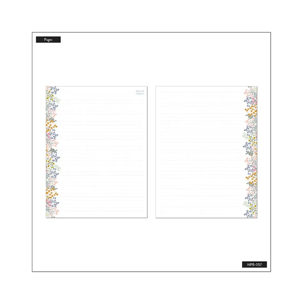 The Happy Planner Soft Florals Notebook, 8.5" x 11", Dotted, 60 Sheets, Multicolor (NPB-057)