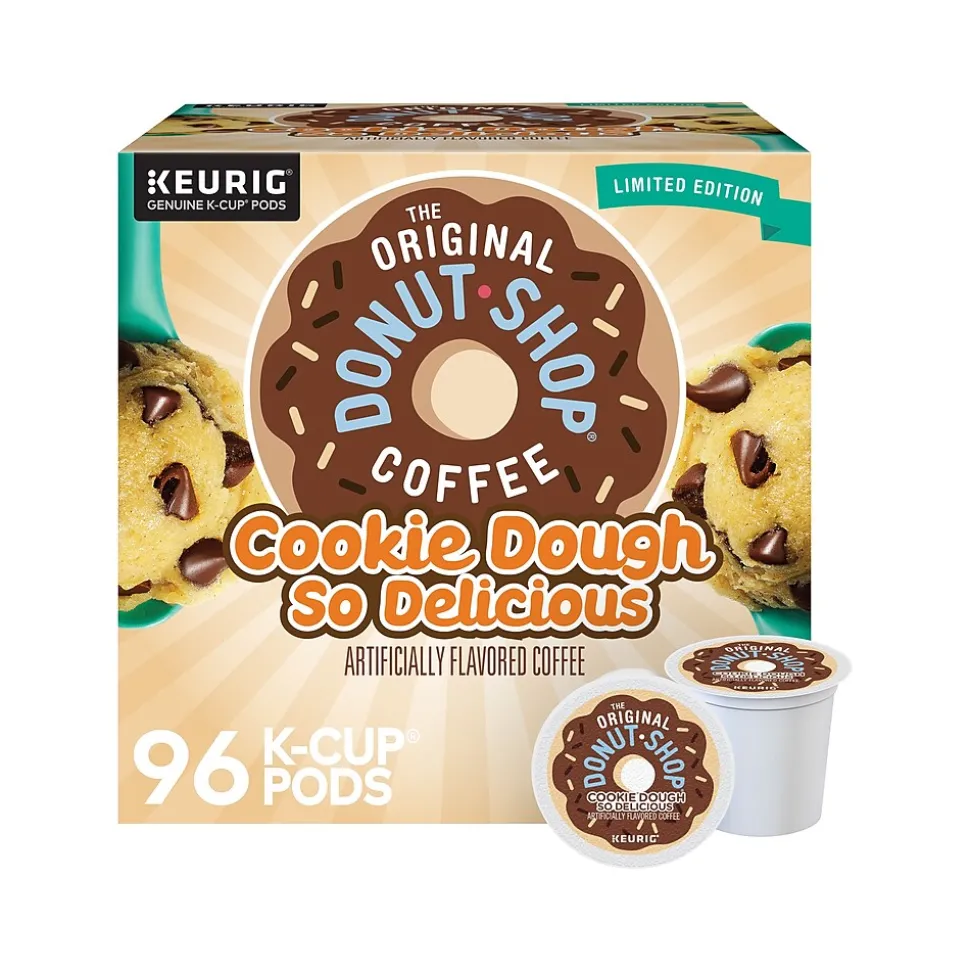 The Original Donut Shop Cookie Dough So Delicious Coffee Keurig® K-Cup® Pods, Light Roast, 96/Carton (5000666665CT)