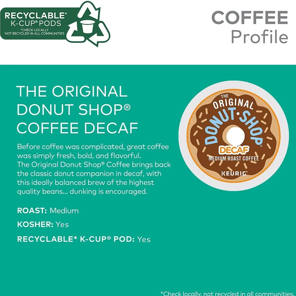 The Original Donut Shop Decaf Coffee Keurig® K-Cup® Pods, Medium Roast, 48/Box (16019-2)