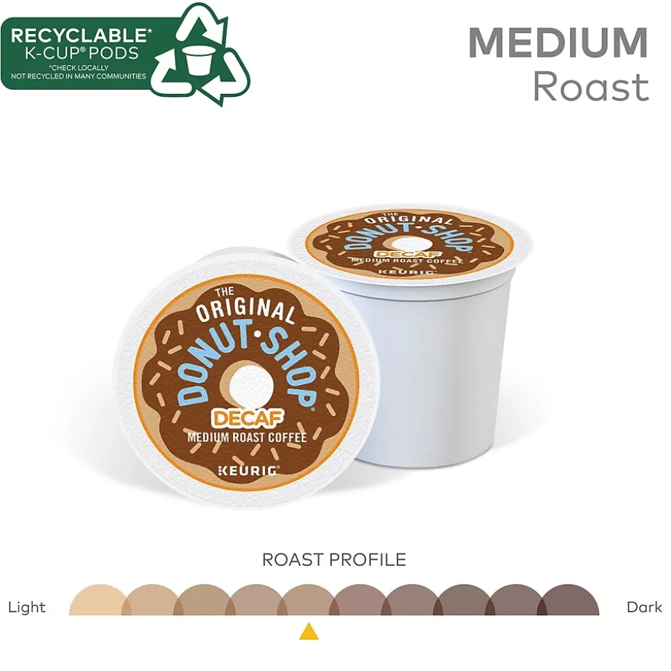 The Original Donut Shop Decaf Coffee, Keurig K-Cup Pod, Medium Roast, 96/Carton (60224-01CT)