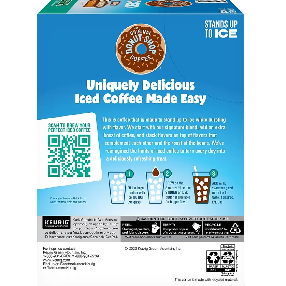 The Original Donut Shop Iced Duos Cookies + Caramel Iced Coffee Keurig® K-Cup® Pods, Medium Roast, 24/Box (5000373021)