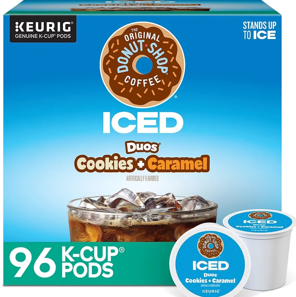 The Original Donut Shop Iced Duos Cookies + Caramel Iced Coffee Keurig® K-Cup® Pods, Medium Roast, 96/Carton (5000373021CT)