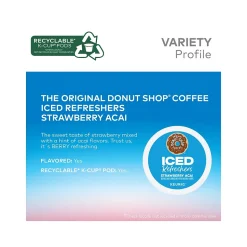 The Original Donut Shop Iced Refreshers Strawberry Acai Infused Water, Keurig® K-Cup® Pods, 20/Box (5000379382)