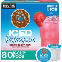 The Original Donut Shop Iced Refreshers Strawberry Acai Infused Water, Keurig® K-Cup® Pods, 80/Carton (5000379382CT)