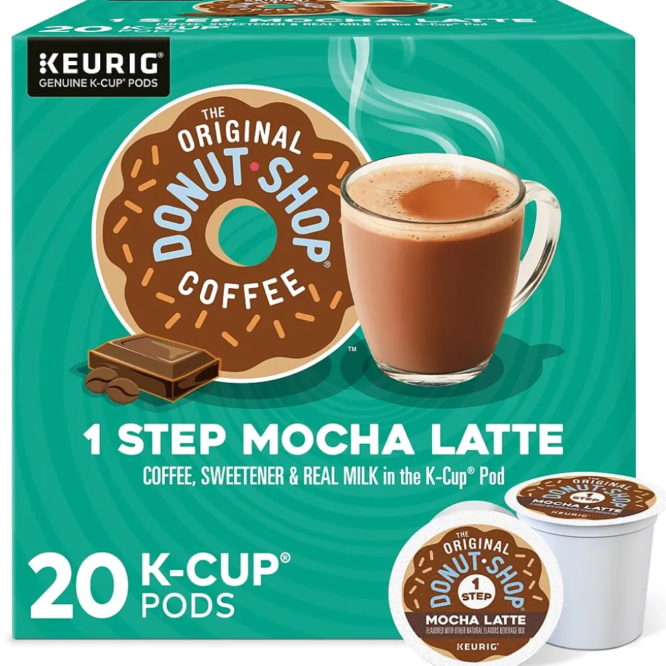 The Original Donut Shop One Step Mocha Latte Coffee Keurig® K-Cup® Pods, Light Roast, 20/Box (381793)