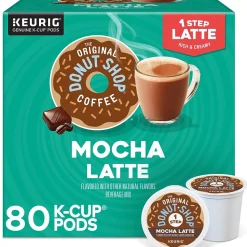 The Original Donut Shop One-Step Mocha Latte Coffee, Keurig K-Cup Pod, Dark Roast, 20/Box, 4 Boxes/Carton (381793CT)