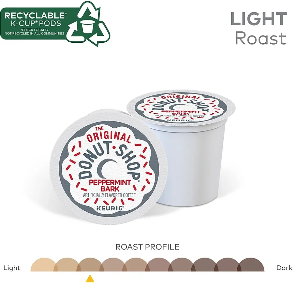 The Original Donut Shop Peppermint Bark Coffee Keurig® K-Cup® Pods, Light Roast, 24/Box (5000201015)