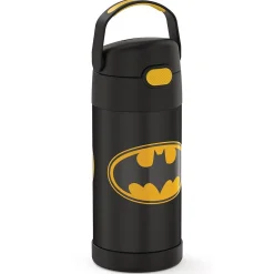 Thermos FUNtainer Batman Stainless Steel Vacuum Insulated Water Bottle, 12 oz., black (THRF4100BM6)