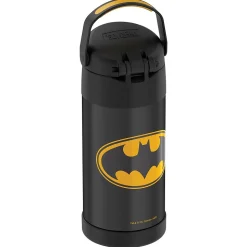 Thermos FUNtainer Batman Stainless Steel Vacuum Insulated Water Bottle, 12 oz., black (THRF4100BM6)