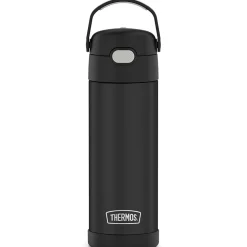 Thermos FUNtainer Stainless Steel Vacuum Insulated Water Bottle, 16 oz., Black (THRF41101DB6)