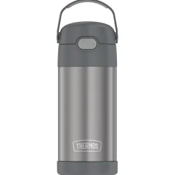 Thermos FUNtainer Stainless Steel Vacuum Insulated Water Bottle, 12 oz., Gray (THRF4100CH6)
