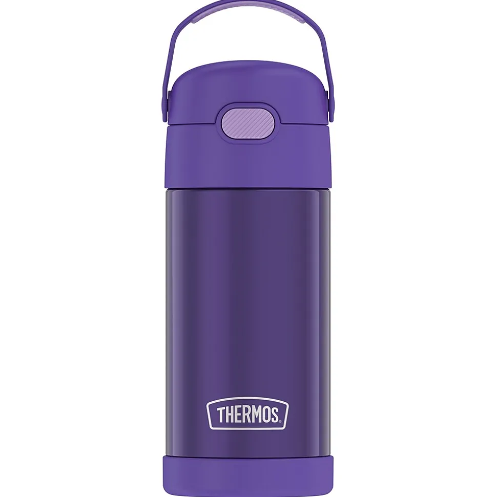 Thermos FUNtainer Stainless Steel Vacuum Insulated Water Bottle, 12 oz., Purple (THRF4100PU6)