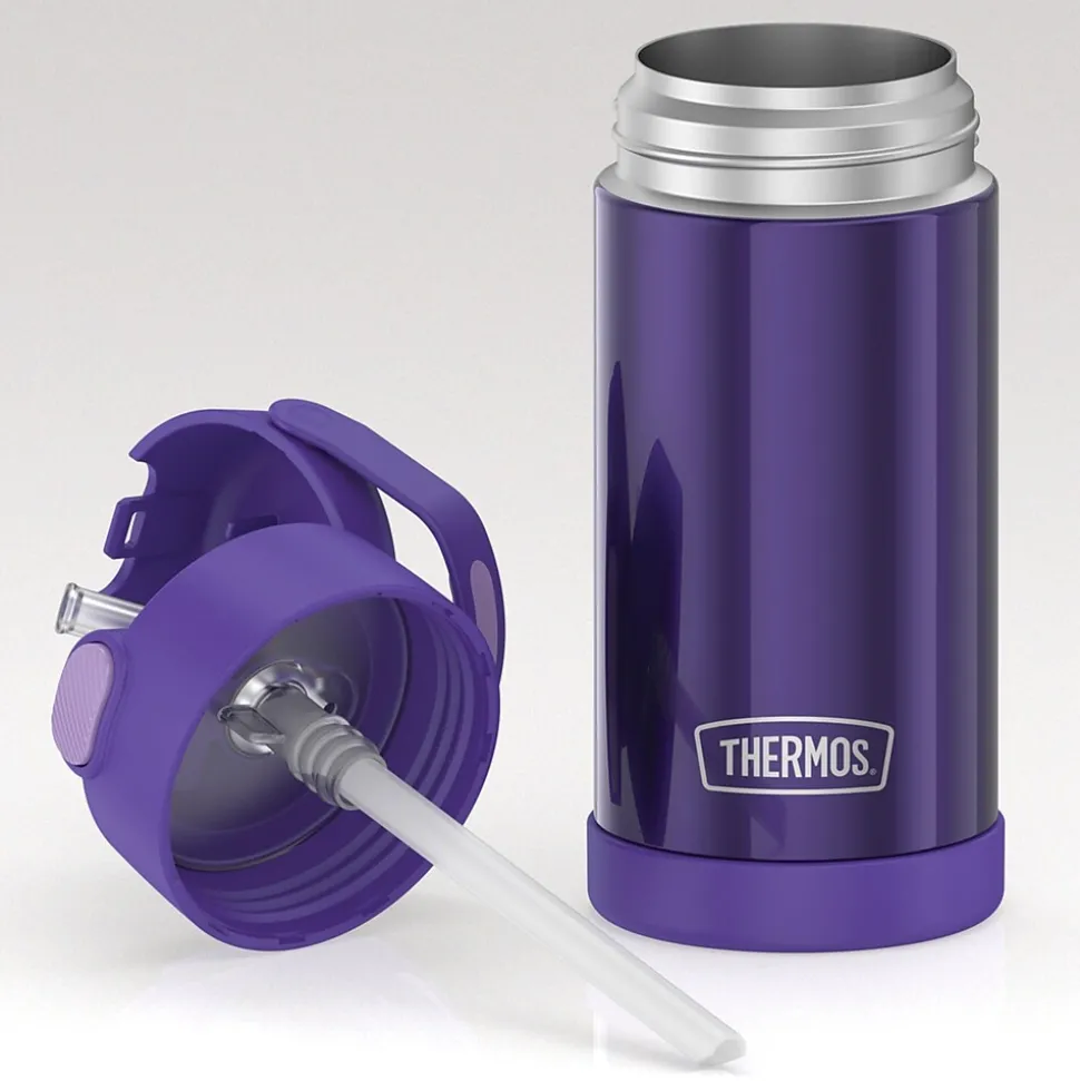 Thermos FUNtainer Stainless Steel Vacuum Insulated Water Bottle, 12 oz., Purple (THRF4100PU6)