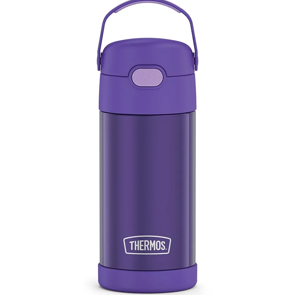 Thermos FUNtainer Stainless Steel Vacuum Insulated Water Bottle, 12 oz., Purple (THRF4100PU6)