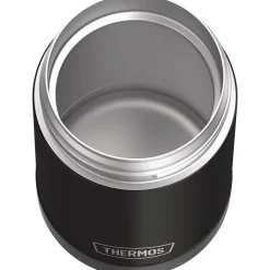 Thermos FUNtainer Stainless Steel Vacuum-Insulated Food Jar with Folding Spoon, 16-Oz., Black Matte (F31101BK6)