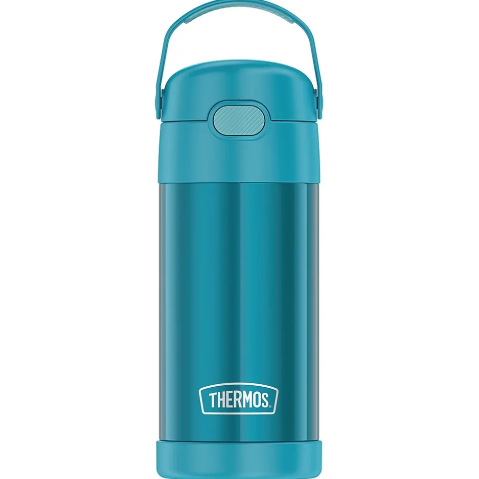 Thermos FUNtainer Stainless Steel Vacuum Insulated Water Bottle, 12 oz., Teal (THRF4100TL6)