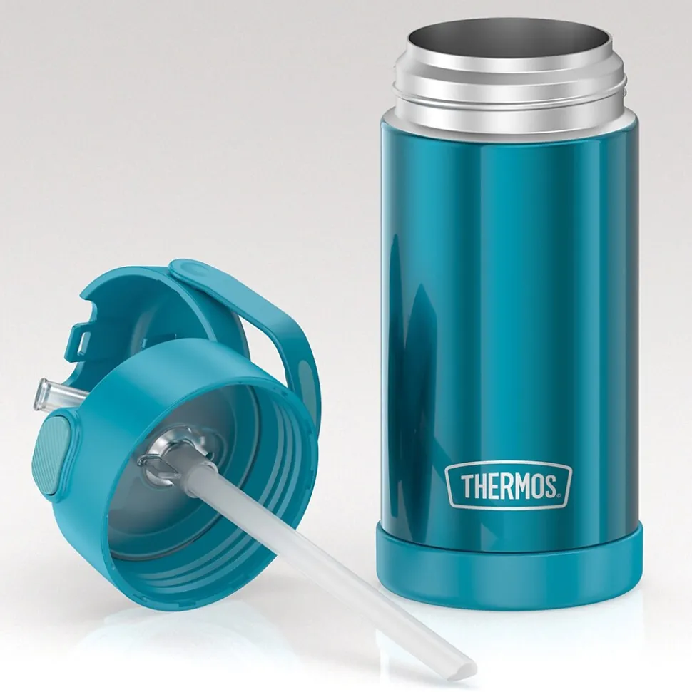 Thermos FUNtainer Stainless Steel Vacuum Insulated Water Bottle, 12 oz., Teal (THRF4100TL6)