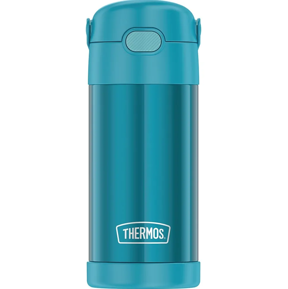 Thermos FUNtainer Stainless Steel Vacuum Insulated Water Bottle, 12 oz., Teal (THRF4100TL6)