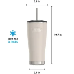 Thermos Icon Stainless Steel Vacuum Insulated, 24 oz., Sandstone, (THRIS1112SN4)