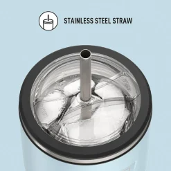 Thermos Icon Stainless Steel Vacuum Insulated Tumbler with Straw, 24 oz., Glacier (IS1112GC4)