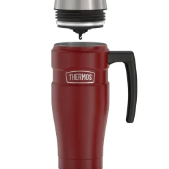 Thermos King Stainless Steel Vacuum Insulated Travel Mug, 16 oz., Rustic Red (THRSK1000MR4)