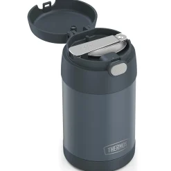 Thermos 16-Ounce FUNtainer Vacuum-Insulated Stainless Steel Food Jar with Folding Spoon, Stone Slate (F31101SL6)