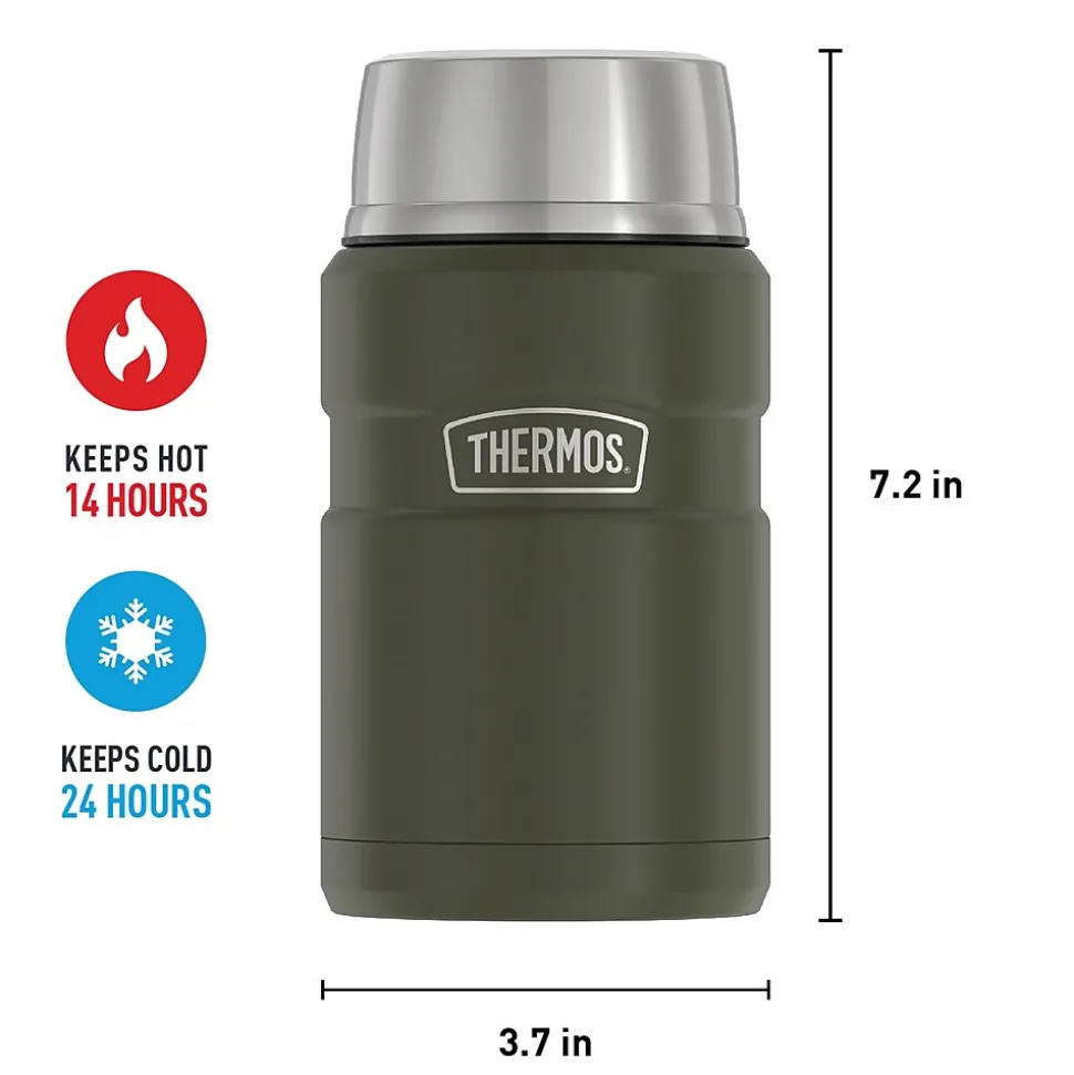 Thermos 24-Ounce Stainless King Vacuum-Insulated Food Jar, Army Green (SK3020AGTRI4)