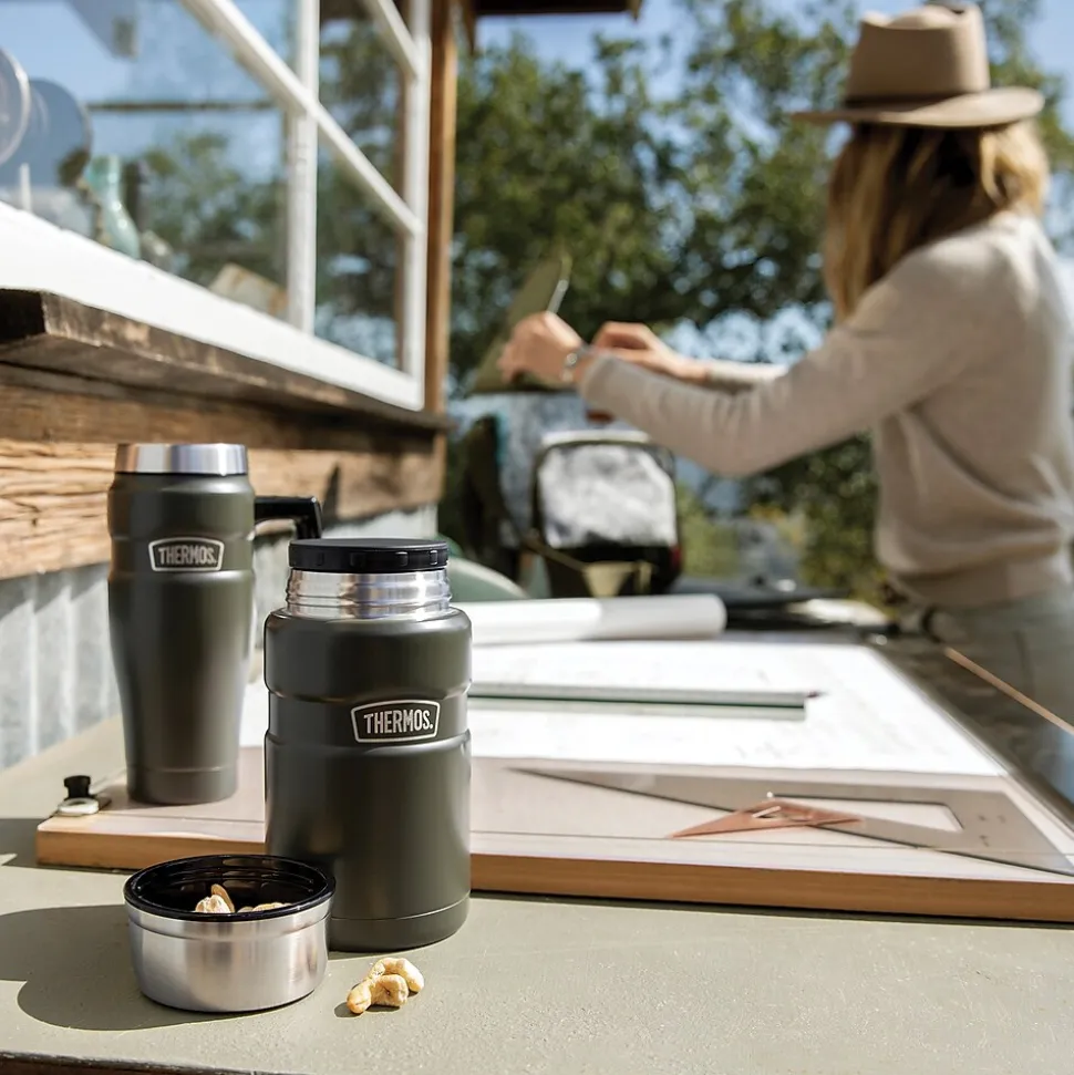 Thermos 24-Ounce Stainless King Vacuum-Insulated Food Jar, Army Green (SK3020AGTRI4)