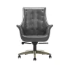 Thomasville Furniture Brooks Ergonomic Bonded Leather Swivel Executive Chair, Gray (51493-GRY)