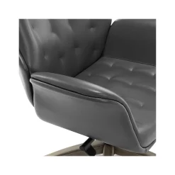 Thomasville Furniture Brooks Ergonomic Bonded Leather Swivel Executive Chair, Gray (51493-GRY)