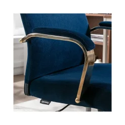 Thomasville Furniture Joelle Ergonomic Fabric/Metal Desk Chair, Blue/Gold (60068)