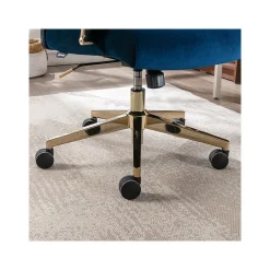 Thomasville Furniture Joelle Ergonomic Fabric/Metal Desk Chair, Blue/Gold (60068)