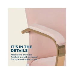 Thomasville Furniture Jolie Ergonomic Fabric Swivel Desk Chair, Blush (60068-BLSH)