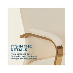 Thomasville Furniture Jolie Ergonomic Fabric Swivel Desk Chair, Cream (60068-CRM)