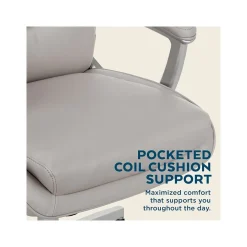 Thomasville Furniture Josephine Ergonomic Bonded Leather Swivel Manager Chair, Gray (60071-LGRY)