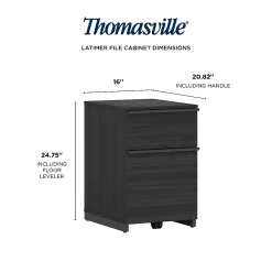 Thomasville Furniture Latimer 2-Drawer Vertical File Cabinet, Pedestal, Burnt Ash, 20.8